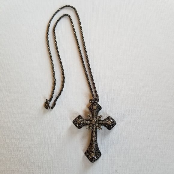 Rhinestone Cross Necklace - Picture 1 of 2
